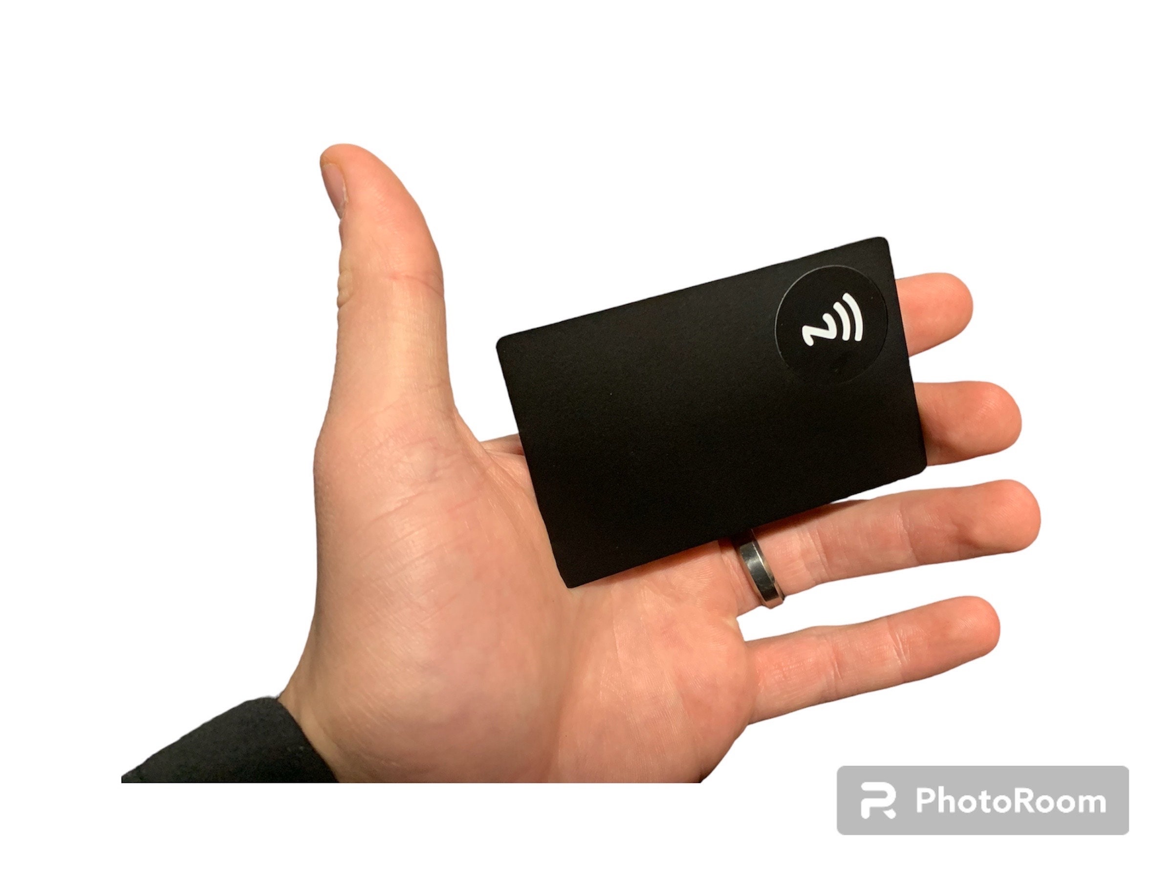 Blank Black Matt Metal Business Card Gold Engrave With NFC Chip