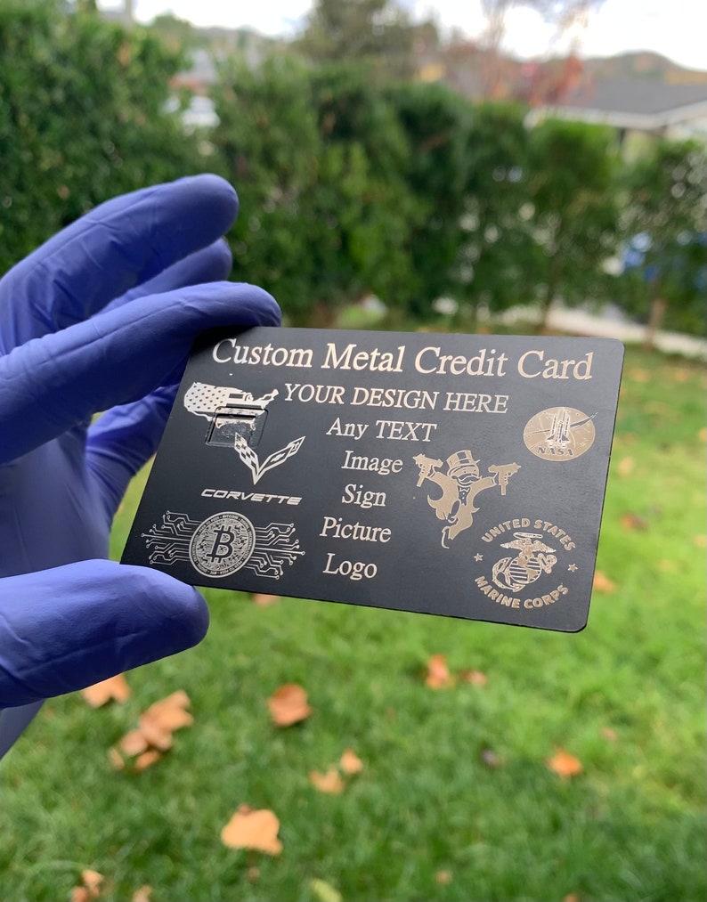 Custom Personalized Metal Debit Credit Card Chip Stripe Gold