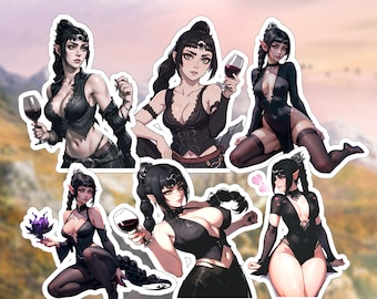 Shadowheart, BG3, Adhesivo de vinilo con acabado brillante, Imán de vinilo flexible, Copa de vino, 11,75 oz, Regalo