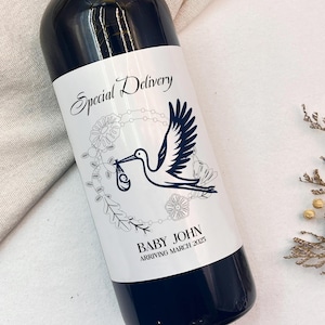 Pregnancy Announcement Wine Label/New Baby on the Way/Grandparent Gift/Pregnant Reveal Bottle Stickers/Personalized Gift For New Aunt