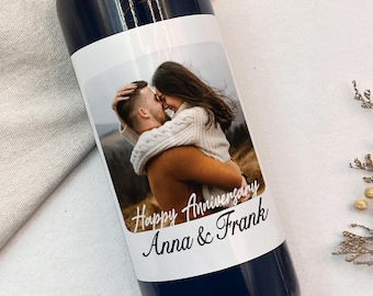 Custom Photo Wine Label/Personalized Engagement Wine Label/Engagement Gifts/Gift for Couples/Gift for her/Bridal Shower Gift/Wedding Gift