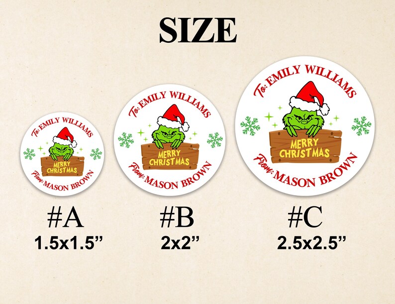Grinch Christmas Gift Tags for Kids/merry Grinchmas Gift Stickers ...