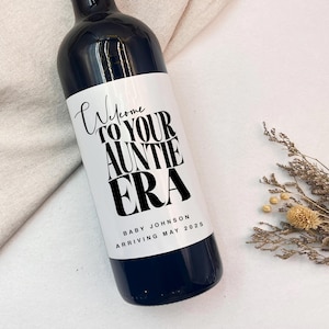 Personalized Pregnancy Announcement Wine Label/Baby Announcement Wine Bottle Label/baby Reveal Gift For Aunt/Custom Gift for New Aunt