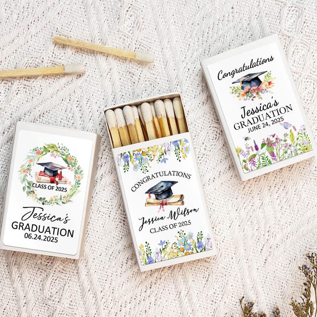 Match Boxe Gradins Personalized Matchboxes Graduation Favors/grad Party Matchboxes ...