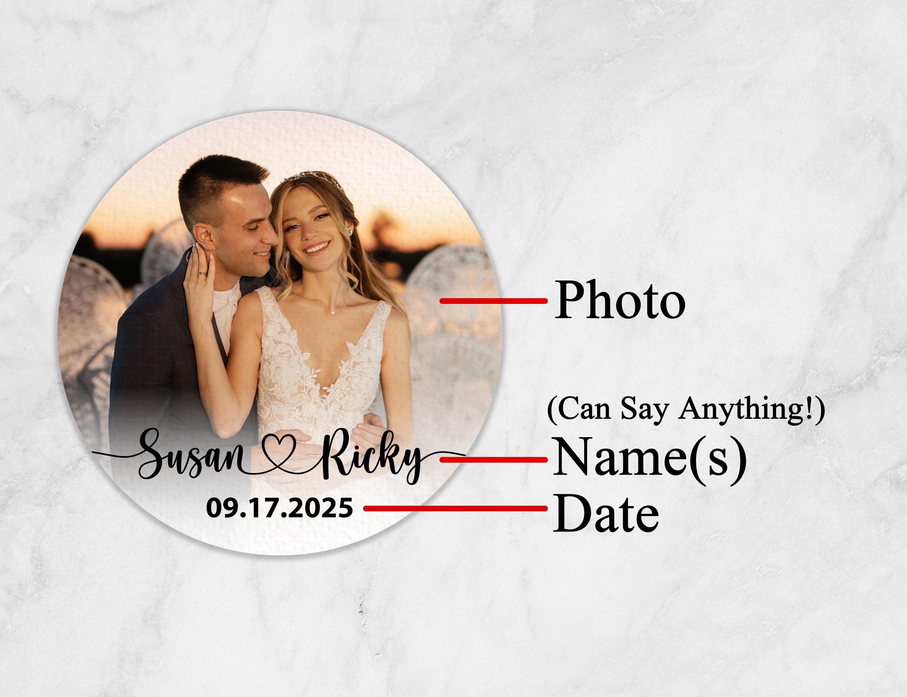 EDIBLE Cocktail Topper/custom Photo Wedding Drink Topper/wedding ...