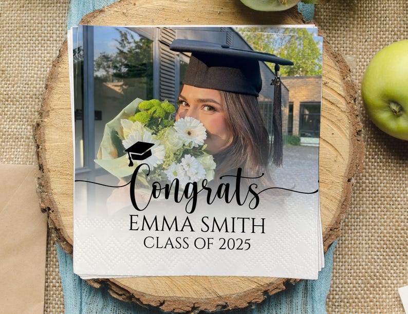 Class of 2025 Graduation Cocktail Napkin Custom PHD Beverage Napkins ...