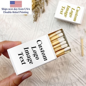 Bulk Logo Match Boxes, Personalized Business Favors Logo Matchboxes, Custom Design Matchbooks for Weddings, Corporate Events, Business Party