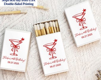 Birthday Party Favors Bulk Matches/Personalized Matchboxes/Birthday Party Decor/Milestone Birthday Celebration/Adult Birthday Gifts for Her