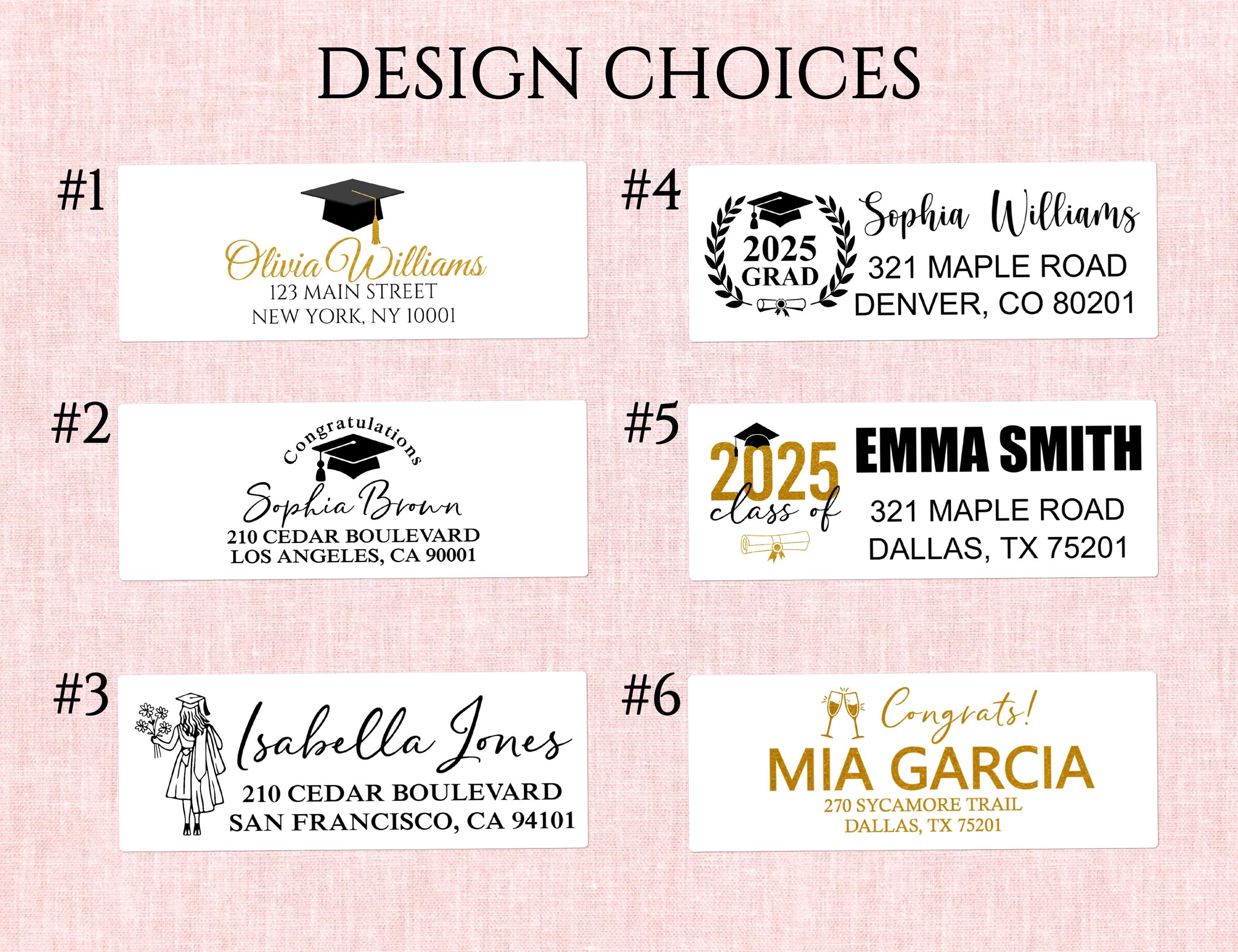 Grad Address Labels Graduation Address Labels/graduate Announcement Return Address Label ...