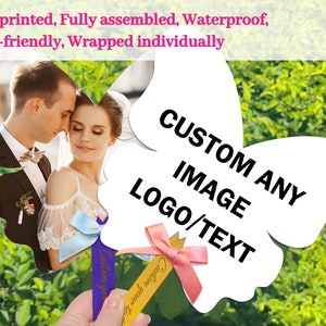 FULL-ASSEMBLED Customized Fan with Your Logo/Design Double-sided Business Party Wedding Fan Birthday Fan Church Fan Graduation Fan Menu Fans