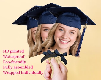 Custom Graduation Photo Fan | Graduation Face on a Stick | Personalized Graduation Fan | Graduation 2025 | Face Fan | Graduation Party Favor