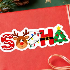 Gepersonaliseerde stickers kerstcadeaulabel/aangepaste naam kerststicker/vakantielabels voor inpakken en cadeau/naamkaartje kerstman/gratis verzending