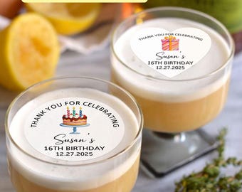 EDIBLE Birthday Drink Topper/Birthday Decor/Birthday Party Ideas/Happy Birthday Cocktail Toppers/Birthday Cake Topper/Custom Cupcake Toppers
