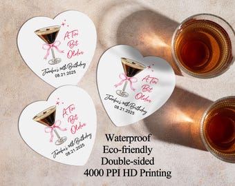 Bulk Birthday Coasters/Personalized Coasters/Aged to Perfection Birthday Favors/Birthday Party Beer Mats/A Tini Bit Older Martini Coasters