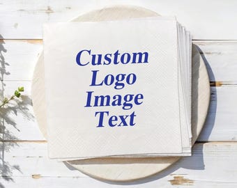 Custom Logo Napkins Personalized Printed Napkins Wedding Design Beverage Napkin Company Business Party Decor Corporate Logo Cocktail Napkins