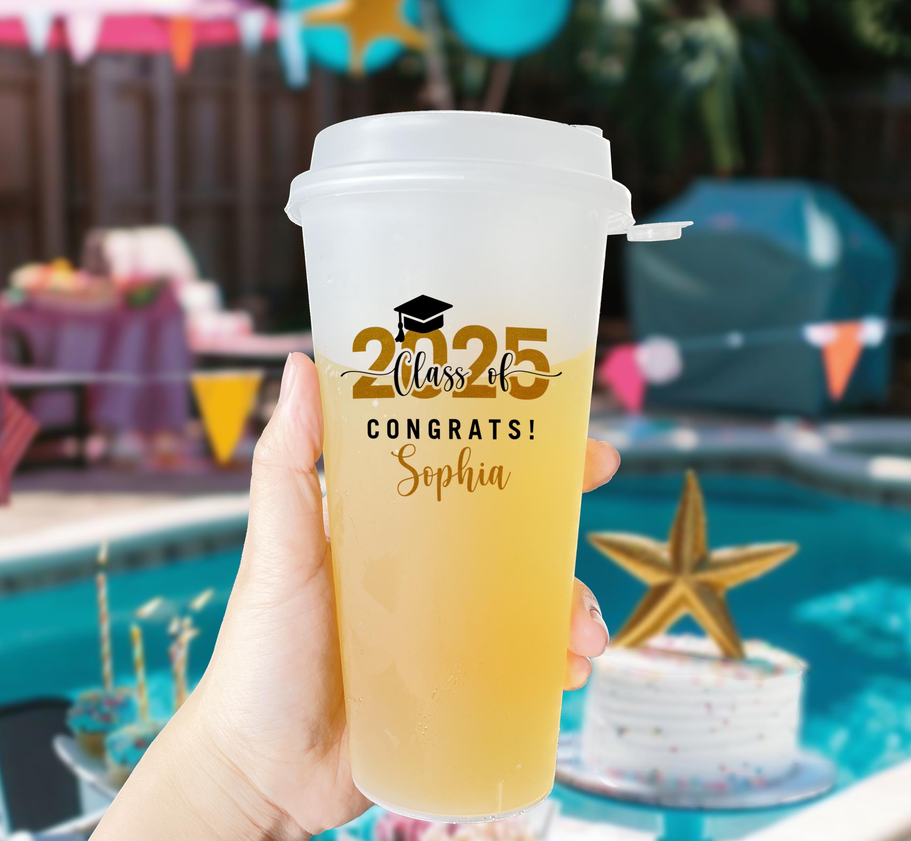 Congrats Grad Custom Graduation Frosted Cups/grad Party Drink Cup ...