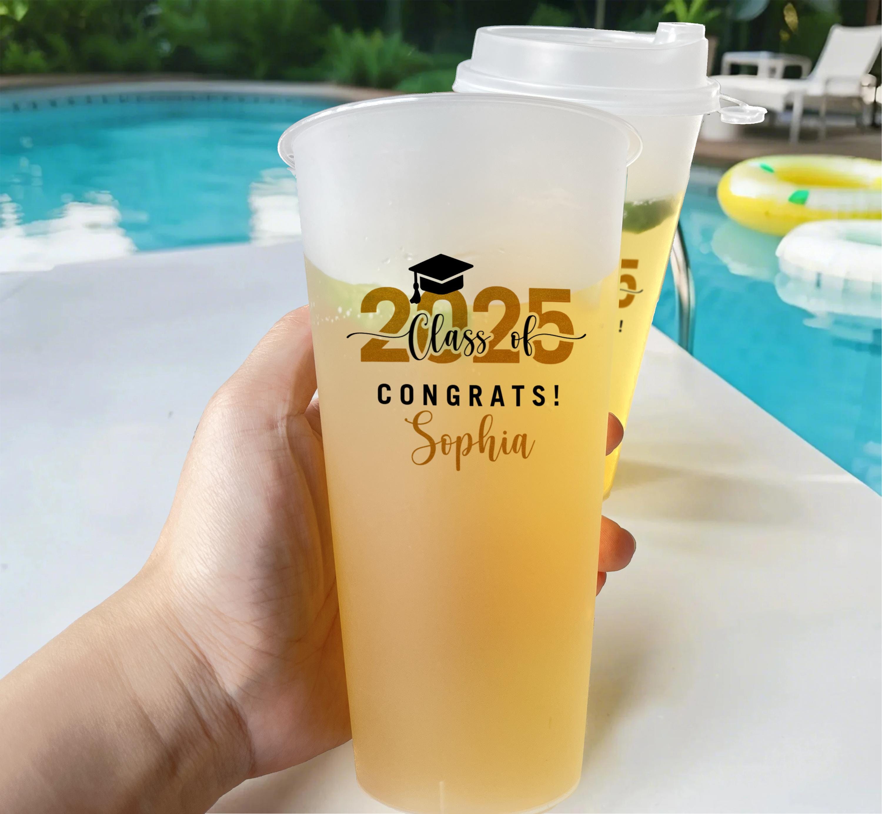 Congrats Grad Custom Graduation Frosted Cups/grad Party Drink Cup ...