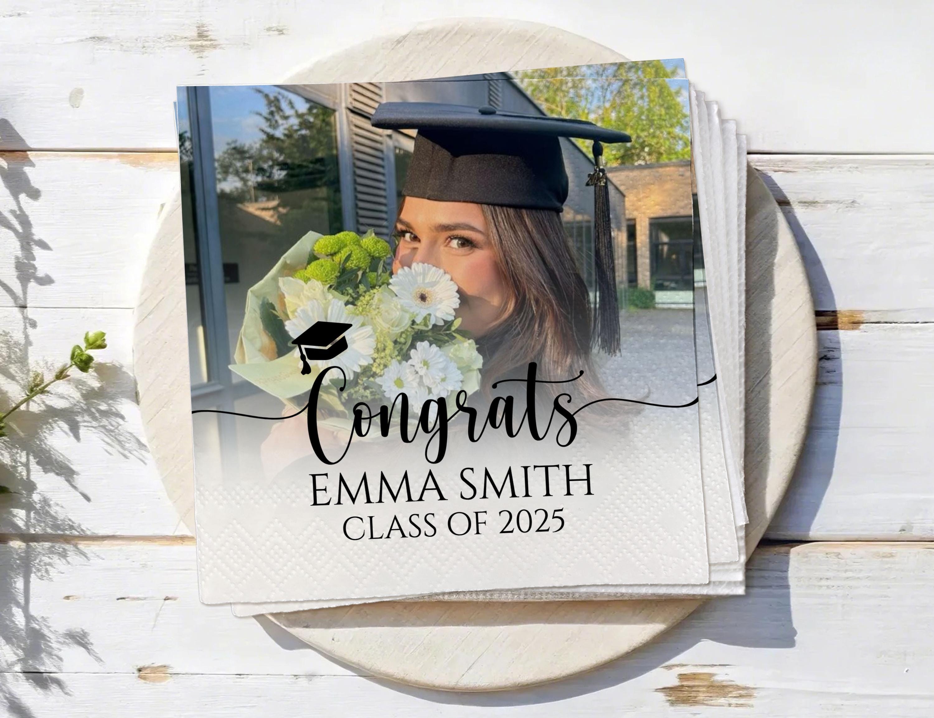 Class of 2025 Graduation Cocktail Napkin Custom PHD Beverage Napkins ...
