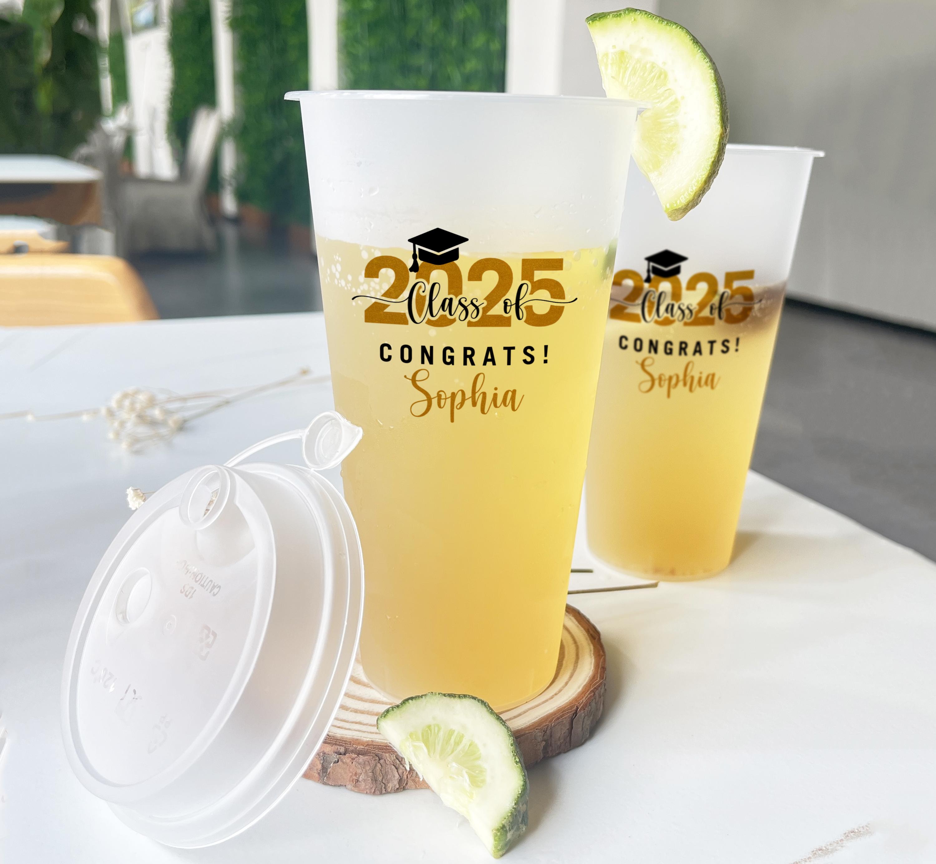 Congrats Grad Custom Graduation Frosted Cups/grad Party Drink Cup ...