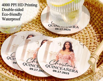 Quinceanera Coasters/Photo Birthday Coasters/Personalized Birthday Favors/Sweet 16 Party Beer Mats/Mis Quince Anos Favors/Quinceanera Gifts