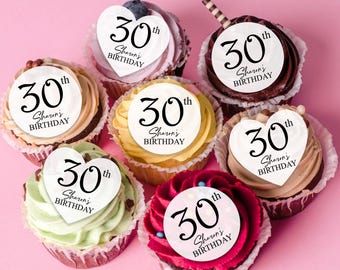 EDIBLE Birthday Cupcake Toppers/Birthday Decor/Birthday Party Ideas/Happy Birthday Drink Toppers/Custom Cocktail Toppers/Bday Cake Toppers