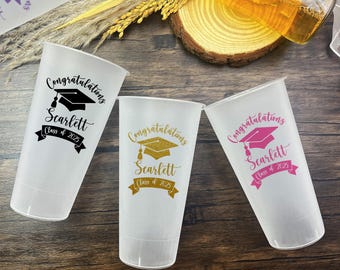 Personalized Graduation Gifts, Custom Graduation Frosted Cups, Class Of 2025 Congratulation Gifts, Congrats Graduation Party Favor for Guest