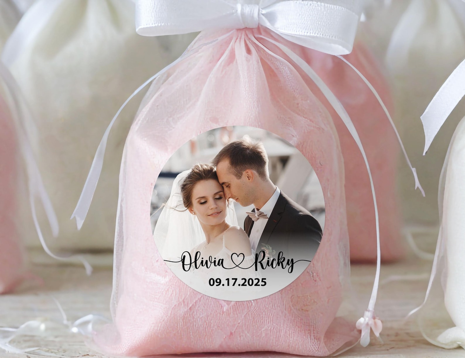 Sticker For Baridal Packing Photo Wedding Favor Sticker for Bags Wedding Guest Gift Tags Photo ...