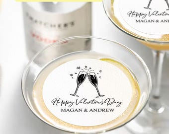 Valentines Favors Edible Valentine's Day Drink Decorations, Love and Cocktails, Cupcake Toppers, Edible Drink Decor, Holiday Party Beverages
