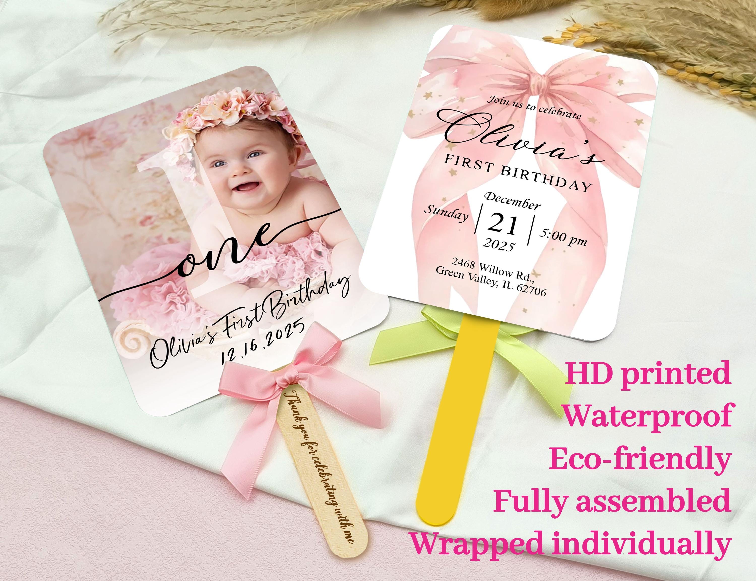 Custom Birthday Photo Fan | Personalized Birthday Fan | Birthday Paddle Fan | 1st Birthday Fan | Birthday Party Favor | First Birthday Party