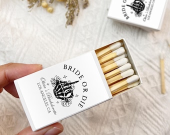 Bride or Die Hen Party Matchbox Favors, Bachelorette Party Gifts, Personalized Skull Matchbooks, Bach Party Matches, Bride-to-Be Party Decor