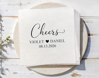 Custom Wedding Napkins/Personalized Napkins/Wedding Reception Napkin/Cocktail Napkin/Rehearsal Dinner/Party Decor for Wedding, Engagement