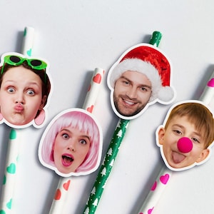 Bachelorette Party Head Straws/Custom Face Straws/Birthday Straw with Picture/Groom Face Straws/Funny Gag Gift Favors/Face Drinking Straws