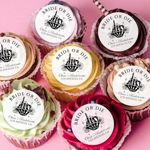 Bachelorette Party Cupcake Toppers/Bride or Die Cocktail Toppers for Bach Party/Bridal Shower EDIBLE Drink Toppers/Hen Night Out Decorations