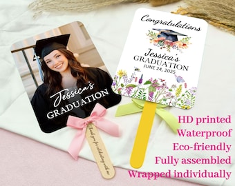 Personalized Photo Graduation Fans Congrats Grad Favor Fans for guest Double-sided College Grad Fan Class of 2024 Fans with Photos Wedding