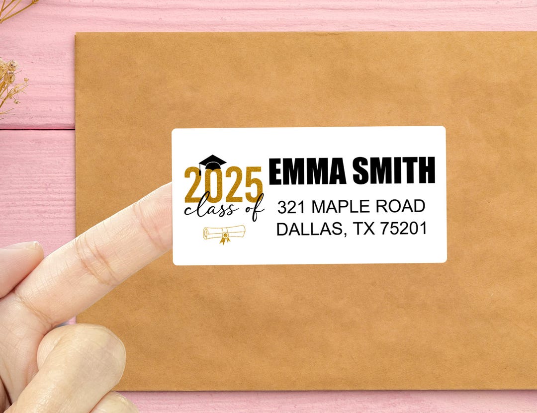 Grad Address Labels Graduation Guest Address Labels/class of 2025 Grad Announcement ...