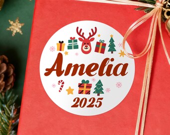 Christmas Gift Stickers/Personalized Christmas Stickers/Custom Name Stickers/Merry Christmas Label/Custom Holiday Labels/Santa Gift Labels
