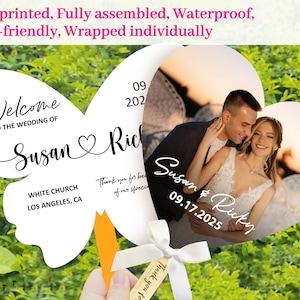 Personalized Butterfly Photo Printed Hand Fan ASSEMBLED Wedding Hand Fan Personalized Wedding Favors Church Fan Graduation Fans Birthday Fan
