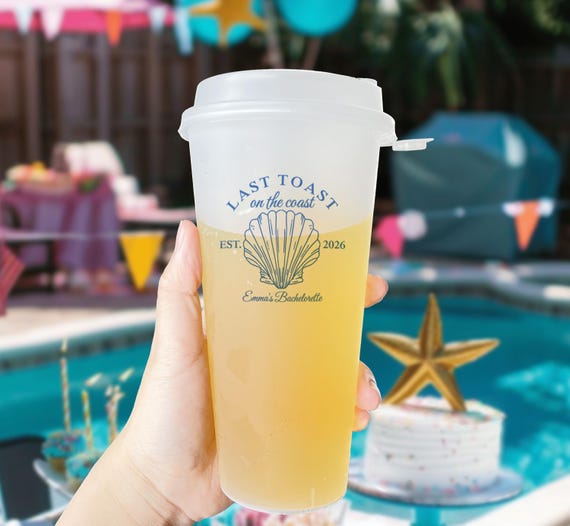Last Toast on the Coast Cup Favors, Coastal Bachelorette Party Cups, Beach Bach Toast on the Coast, Coastal Grandma Decor, Bach Party Favors