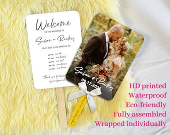 Wedding Timeline Fans in Bulk/Wedding Favor for guests/Fan for Wedding Ceremony/Printable Timeline Fan Wedding Program Fans/Double-sided Fan
