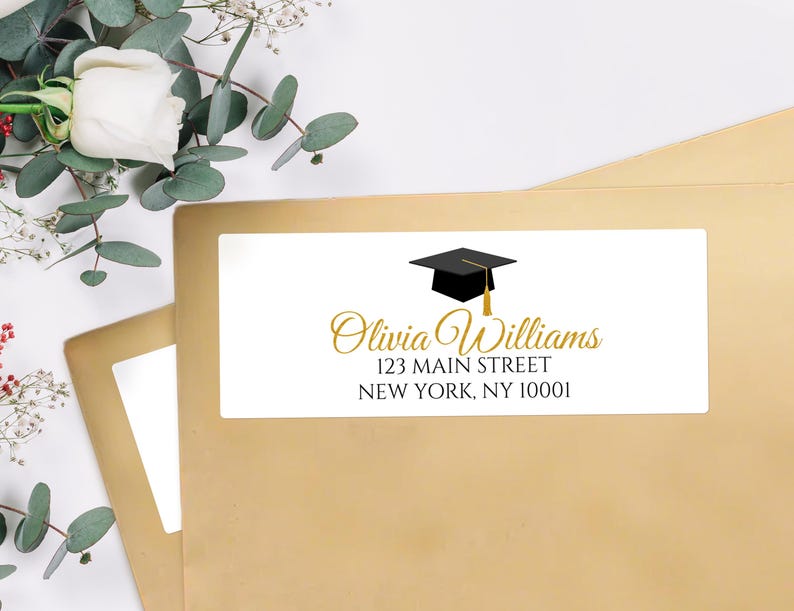 Graduation Musicaddress Labels Graduation Address Labels/graduate Announcement Return Address Label ...