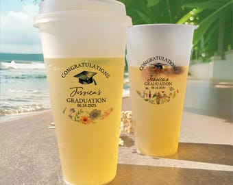 Wildflower Graduation Party Cups/Class of 2025 Grad Announcement Party Decor/Graduation Party Gift for Graduates/Summer Grad Party Drinkware