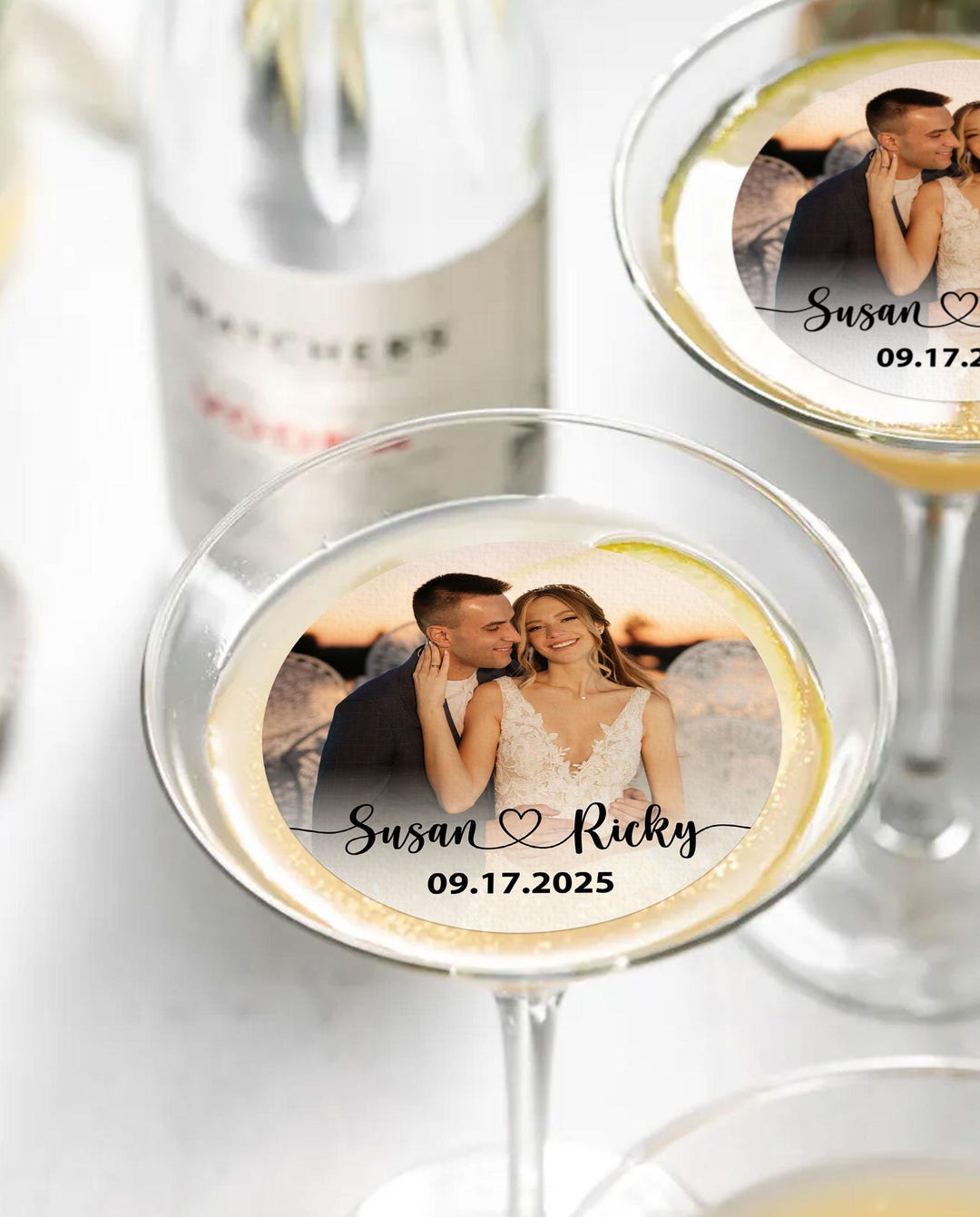 EDIBLE Photo Wedding Cocktail Toppers/custom Wedding Reception Drink ...