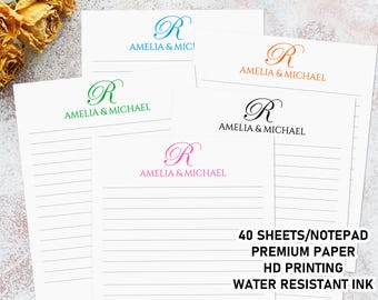 Personalized Monogram Wedding Notepad – Custom Notepad 1st Anniversary Gifts, Wedding Stationery Memo Pad, Gift for Wedding, Shower, Parties