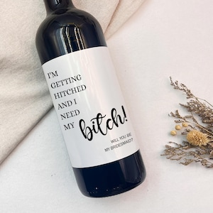 Personalized Bridesmaid Wine Label/Wine and Champagne Labels/Will You Be My Bridesmaid Gift/Wedding Custom Wine Label/Mini Champagne Label