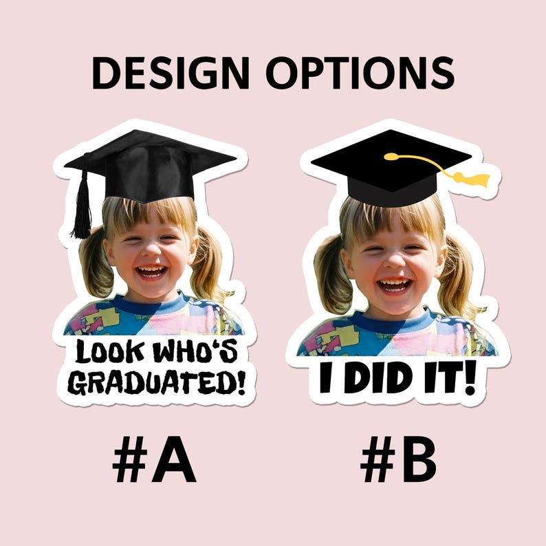 Graduation Invite Decals Custom Graduation Photo Stickers/graduation Favor Photo Decals ...