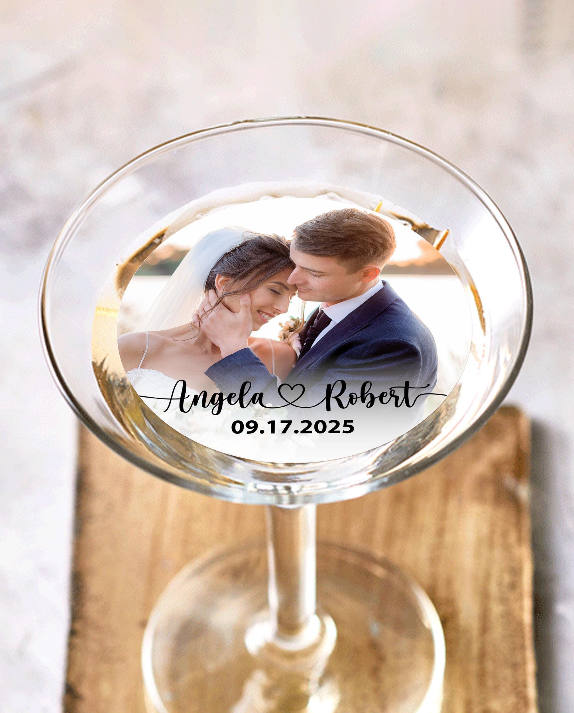 EDIBLE Cocktail Topper/custom Photo Wedding Drink Topper/wedding ...