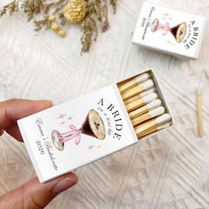 A Bride in a Tini Bit, Bulk Bachelorette Party Match Boxes, Custom Bachelorette Gift Matchbooks, Hen Party Matchbox Favors, Bridesmaid Gifts