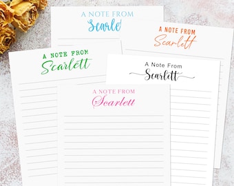 Personalized A Note From Notepad, Elegant Custom Notepad, Minimalist Desk Pad, To Do List Notepad, Handwriting Font Stationery, Name Notepad