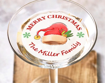 Merry Christmas Cocktail Toppers, Christmas Party Decorations, Christmas Drink Toppers, Festive Party Decor, Christmas Business Party Favor