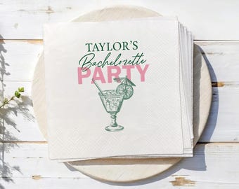 Personalized Bachelorette Party Napkins, Custom Bachelorette Beverage Napkins, Martini Cocktail Napkins, Bach Club Party Decor, Bach Weekend